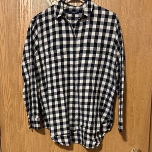 Madewell Black and White Plaid Shirt